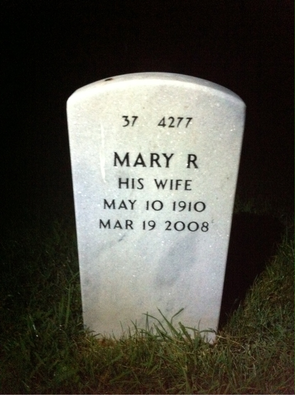 Back of headstone — Frank Munzing