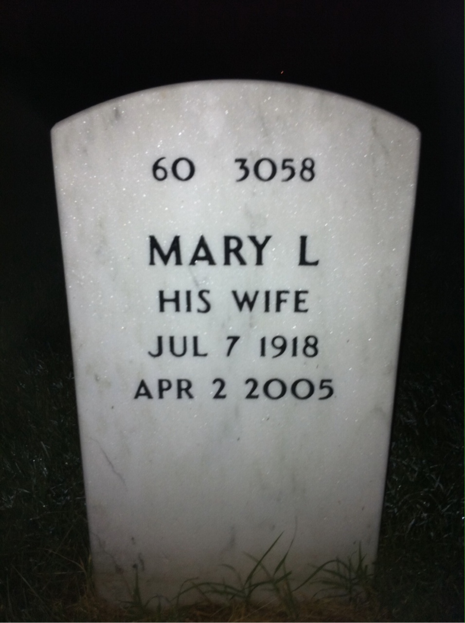 Back of headstone — Napoleon Pannell
