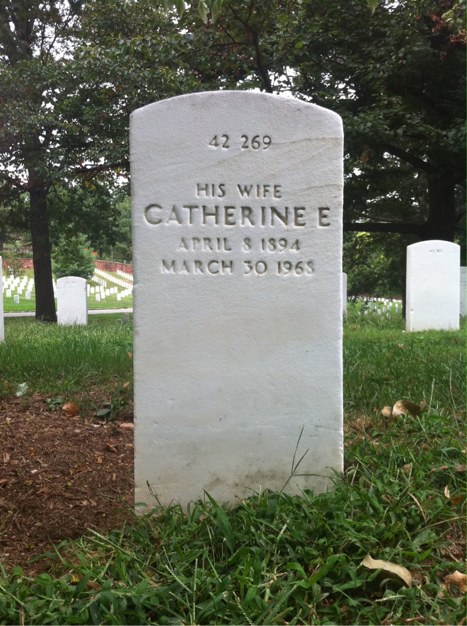 Back of headstone — Catherine Mills