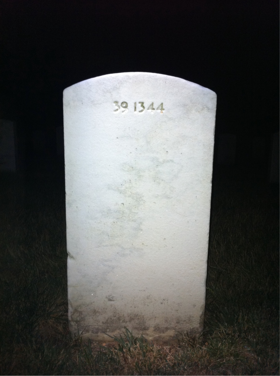 Back of headstone — Charles Baker