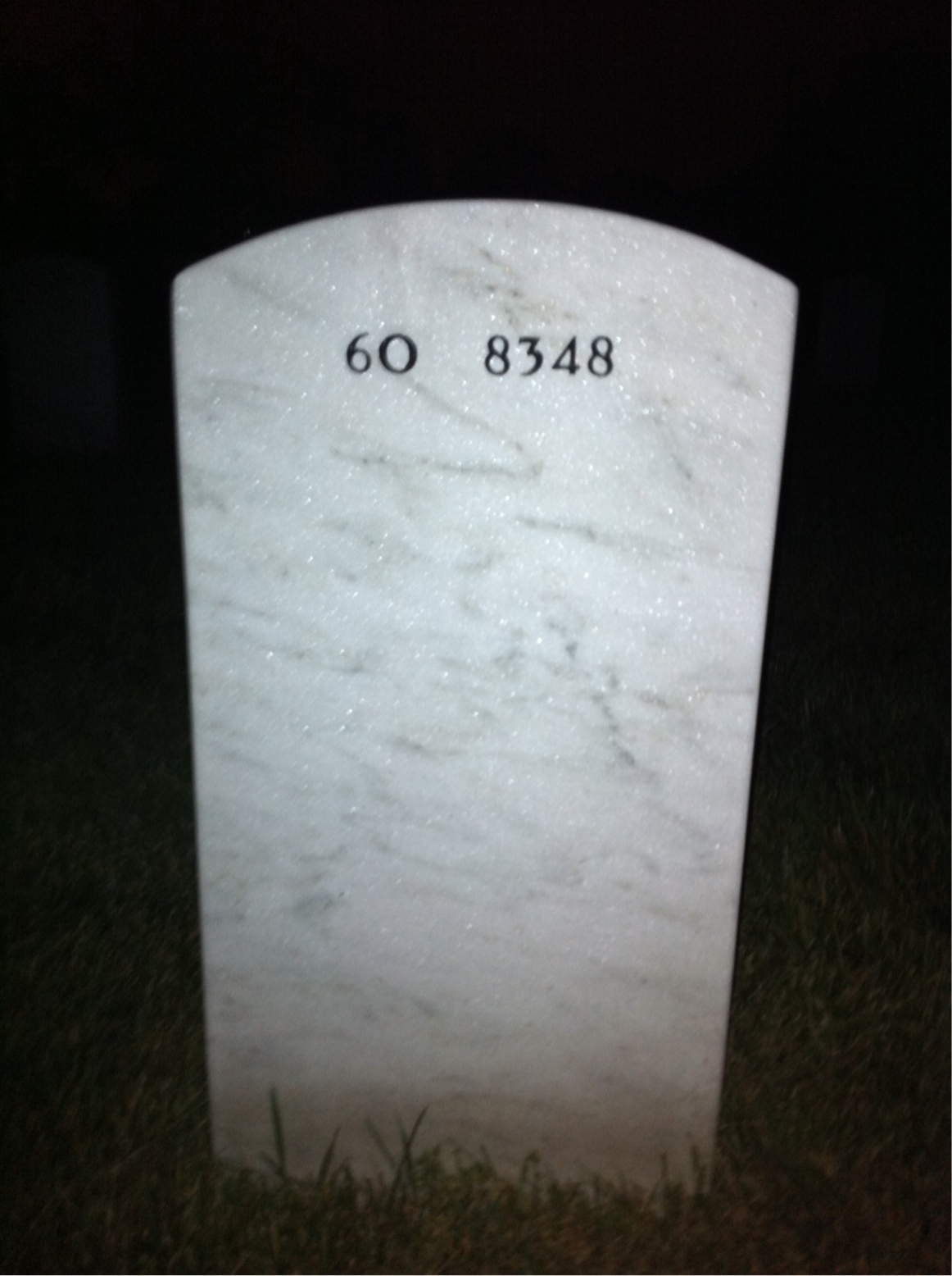 Back of headstone — Elwin Alford