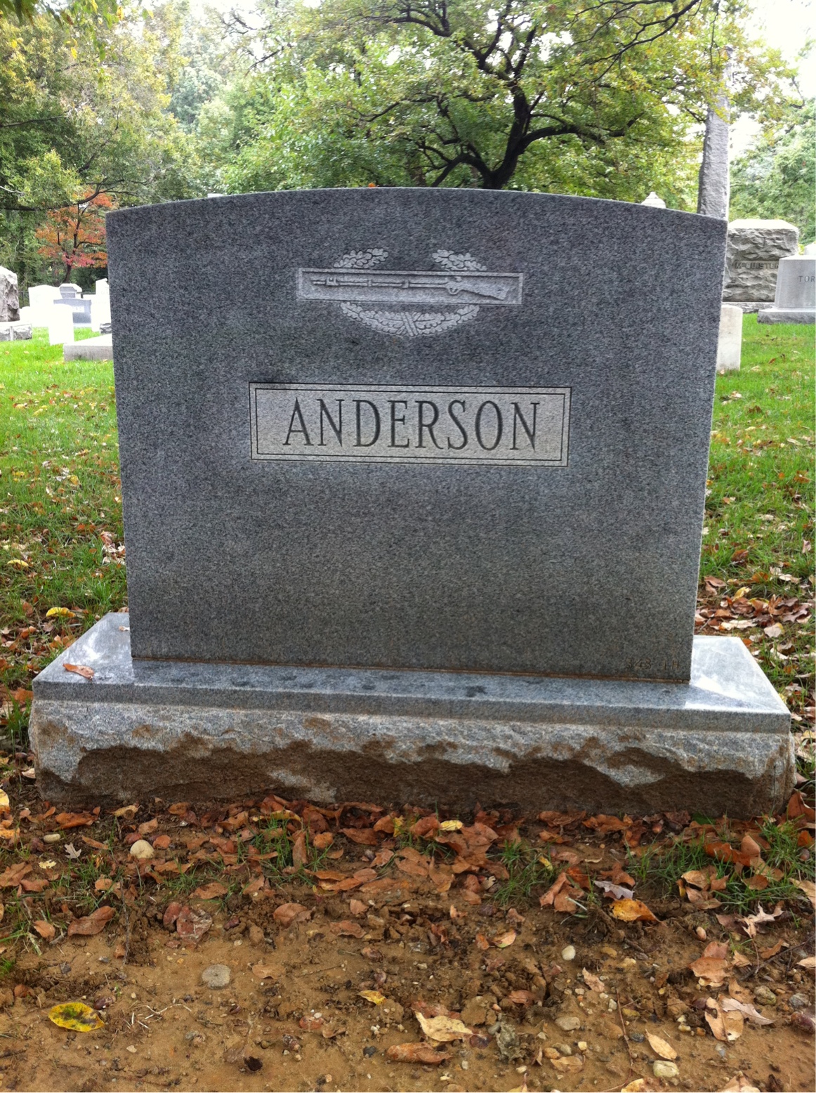 Back of headstone — Joseph Anderson