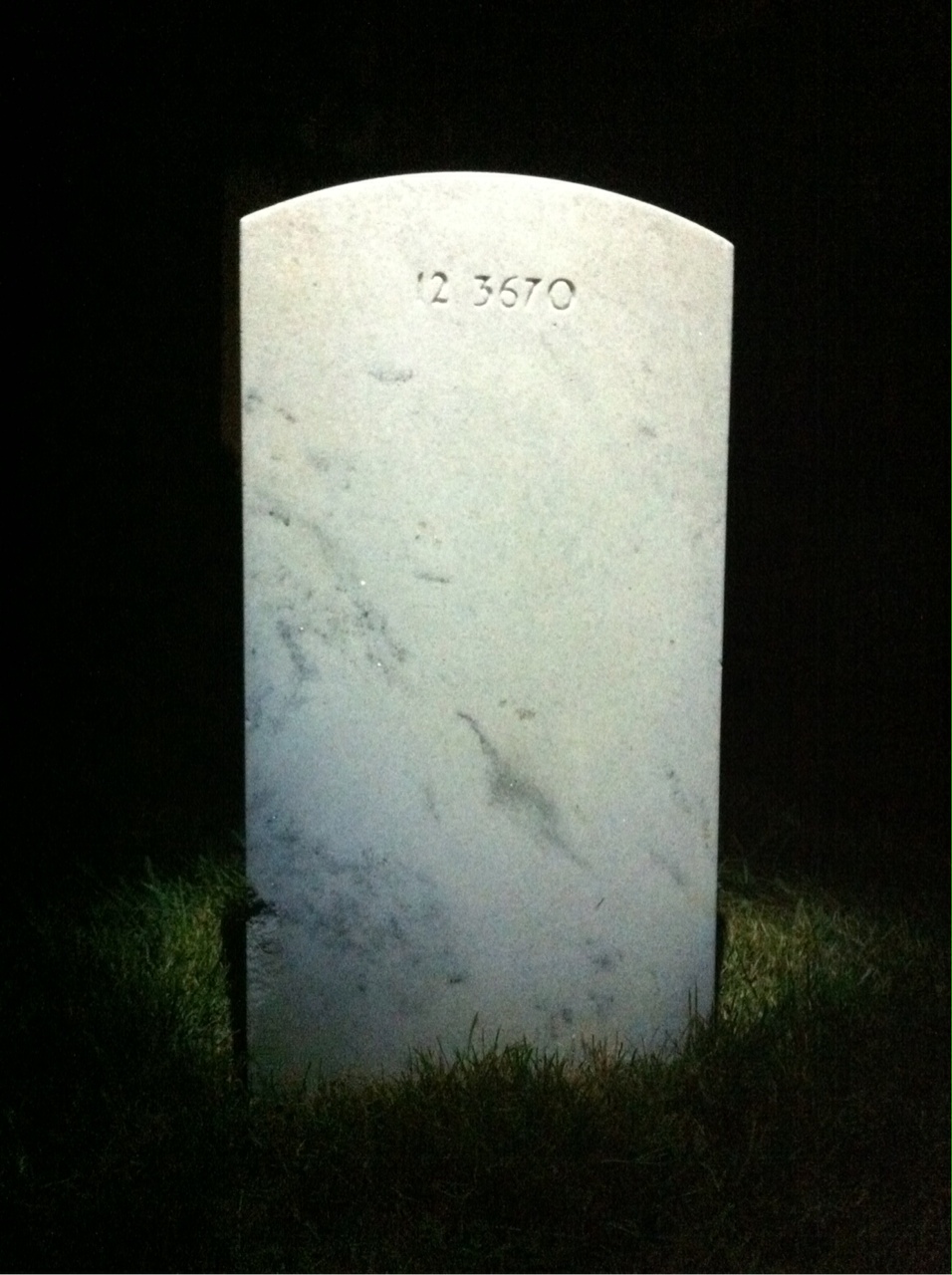 Back of headstone — Walter Aters