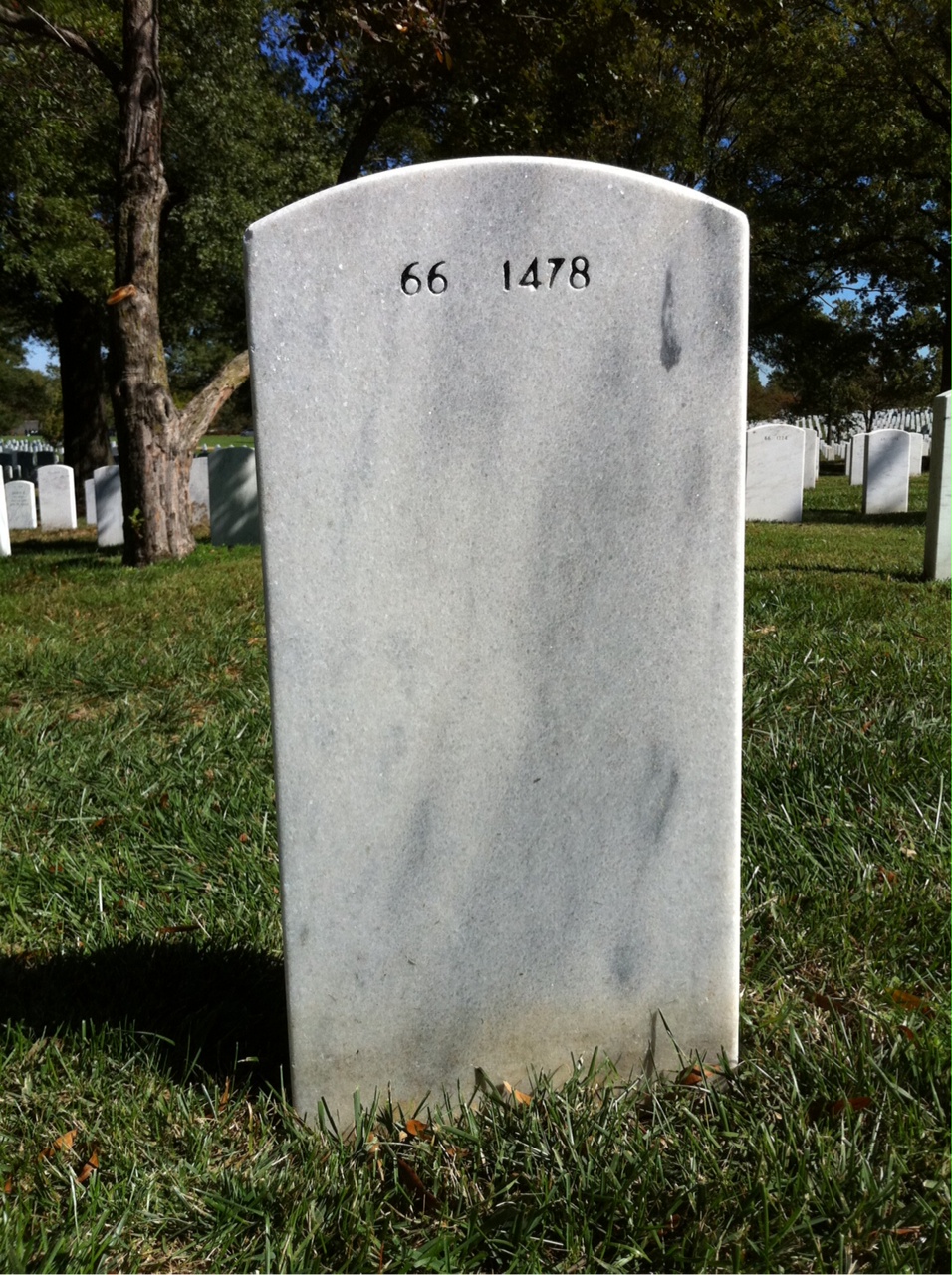 Back of headstone — Arthur Hill