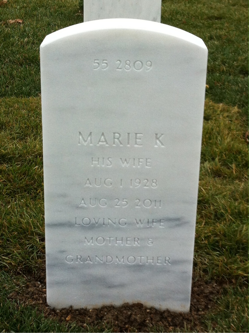 Back of headstone — Clarence Anderson