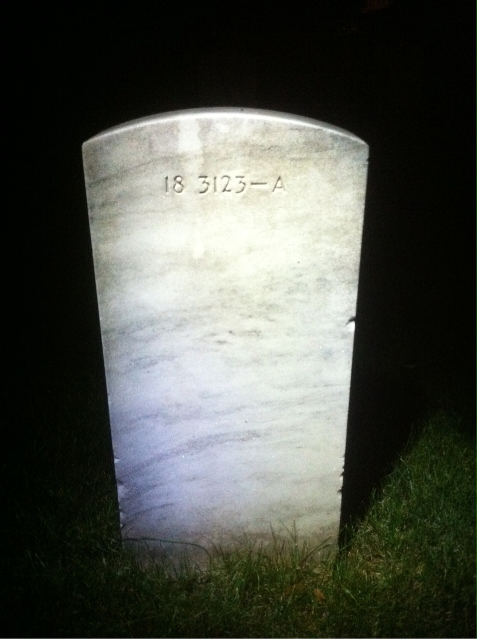 Back of headstone — George Mills