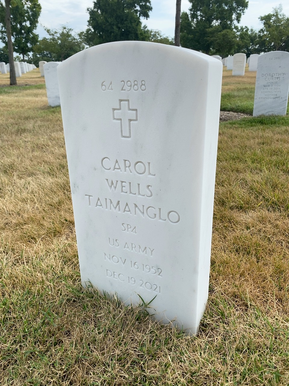 Back of headstone — Reynaldo Taimanglo