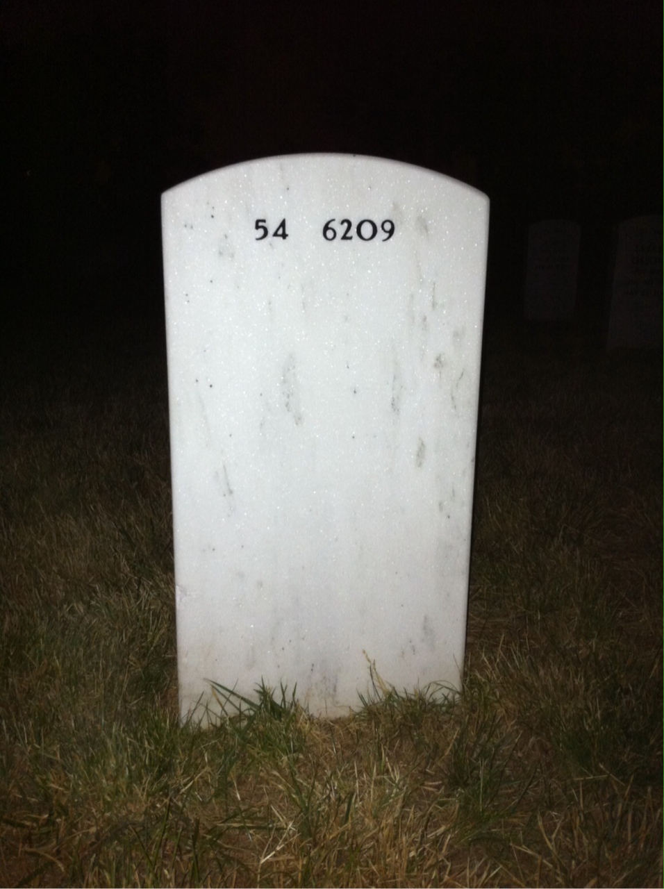 Back of headstone — Alvin Roberts