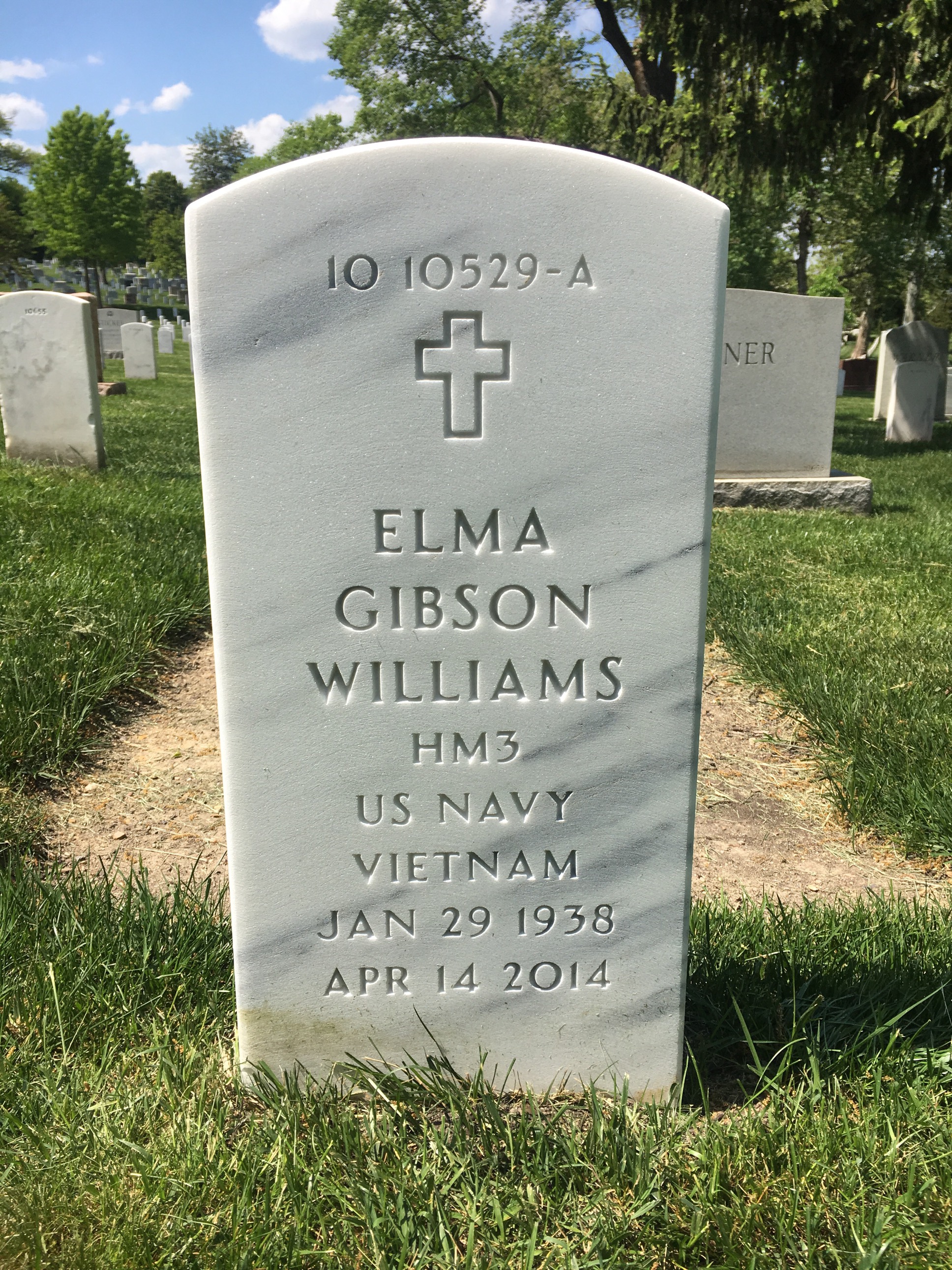 Back of headstone — Clarence H Williams