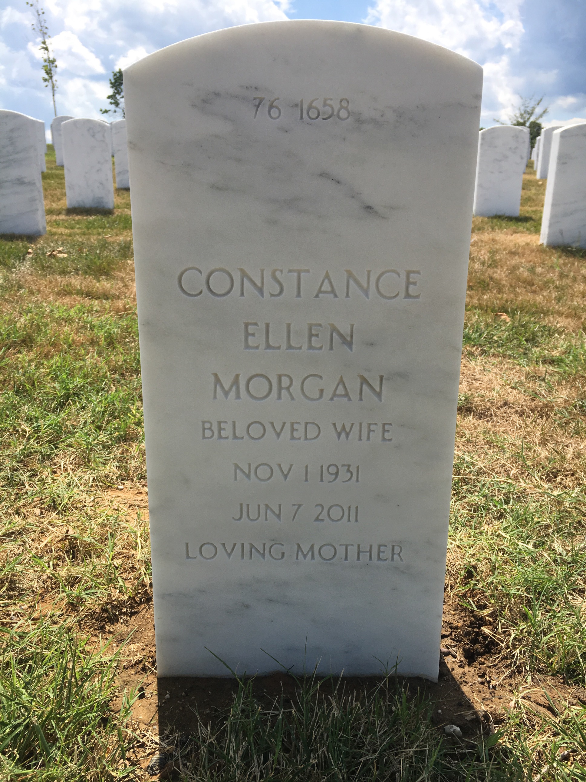 Back of headstone — Christopher Morgan