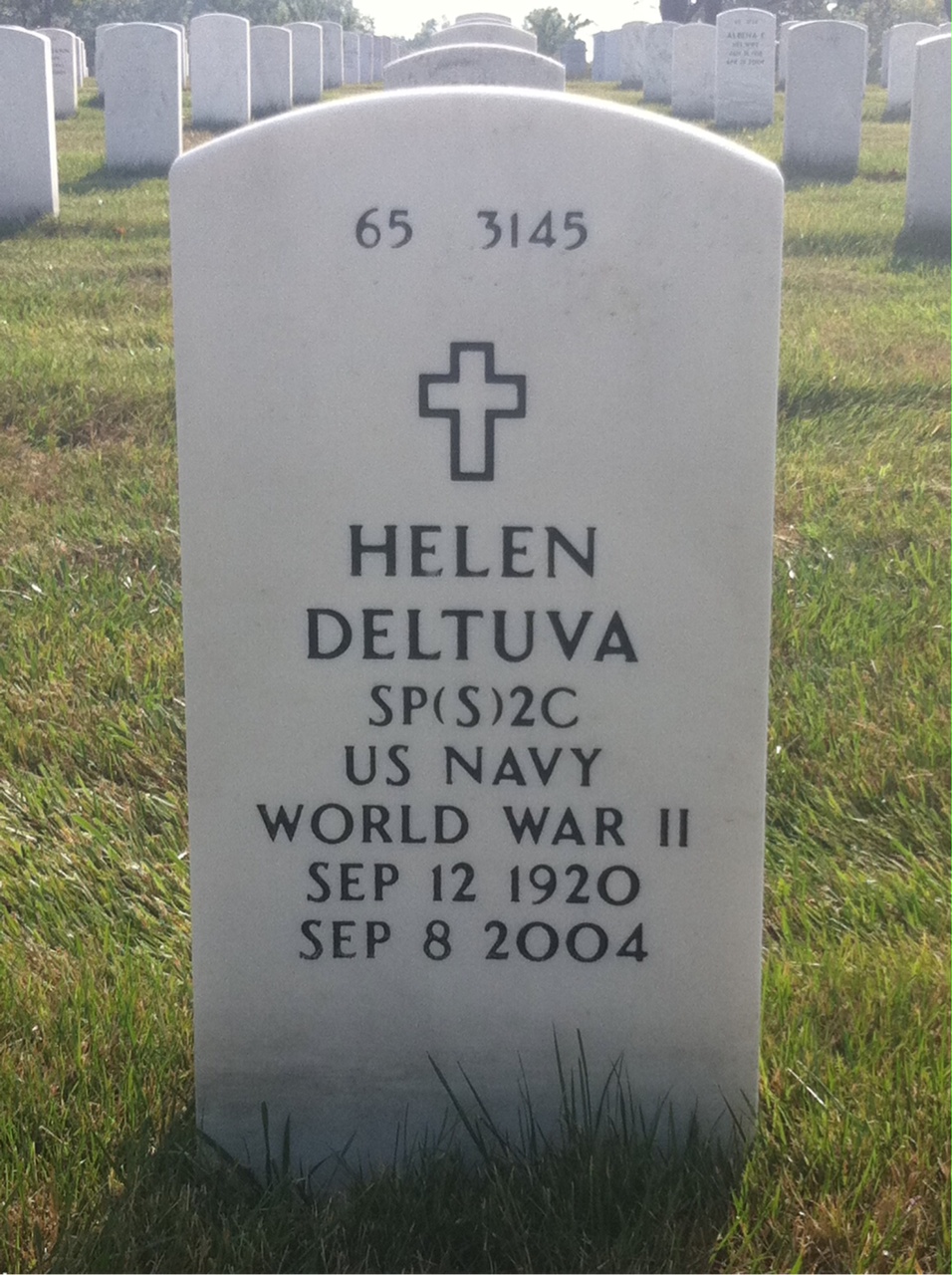 Back of headstone — Anthony Deltuva