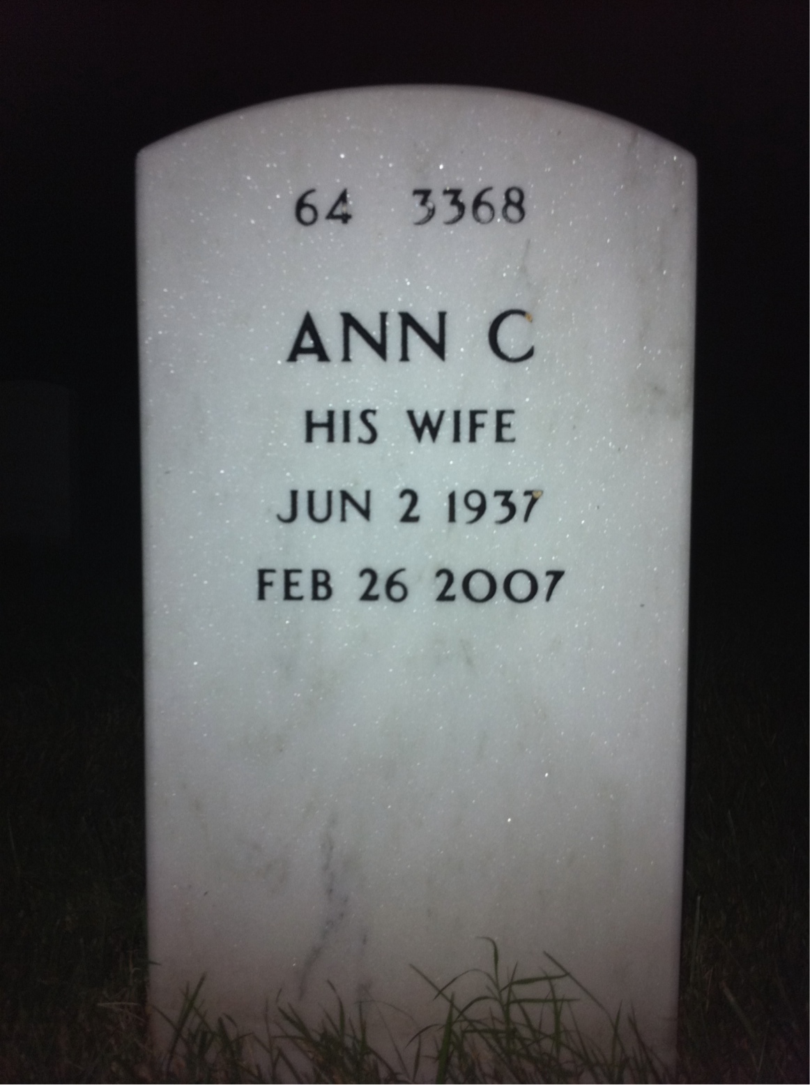 Back of headstone — James Moynihan