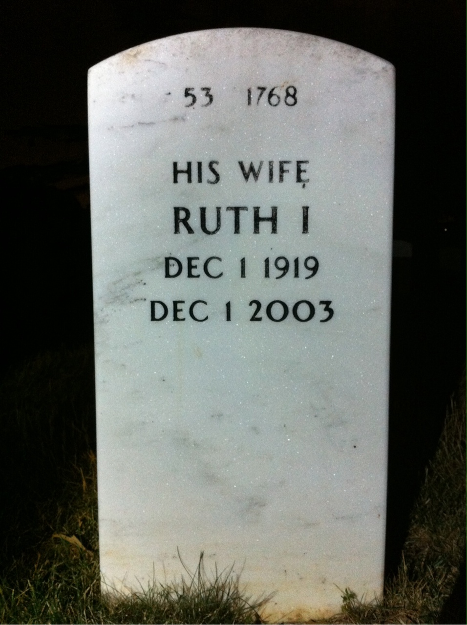 Back of headstone — Lester Montieth