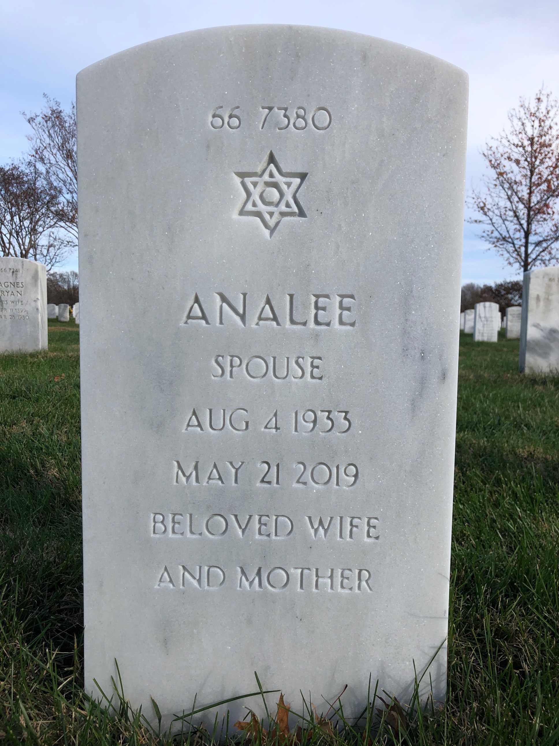 Back of headstone — Hans Bang