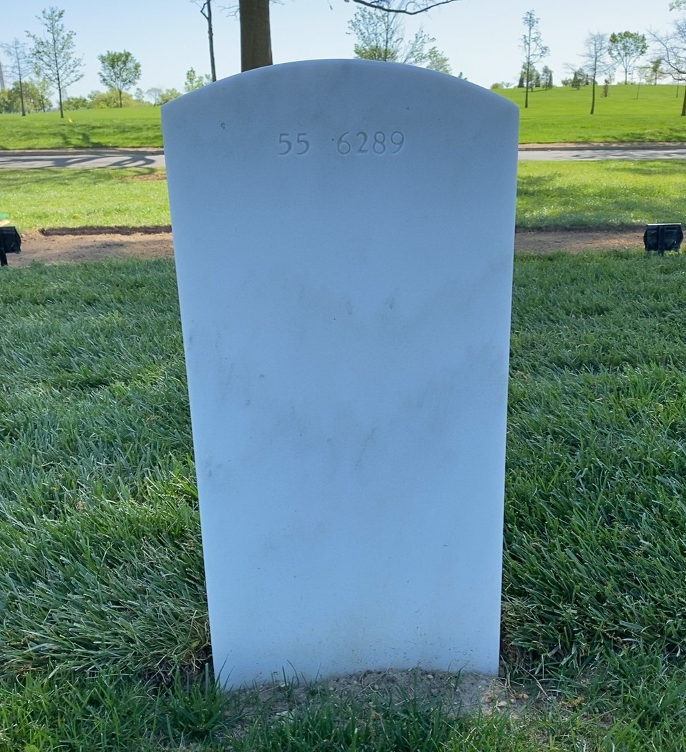 Back of headstone — James Alderman
