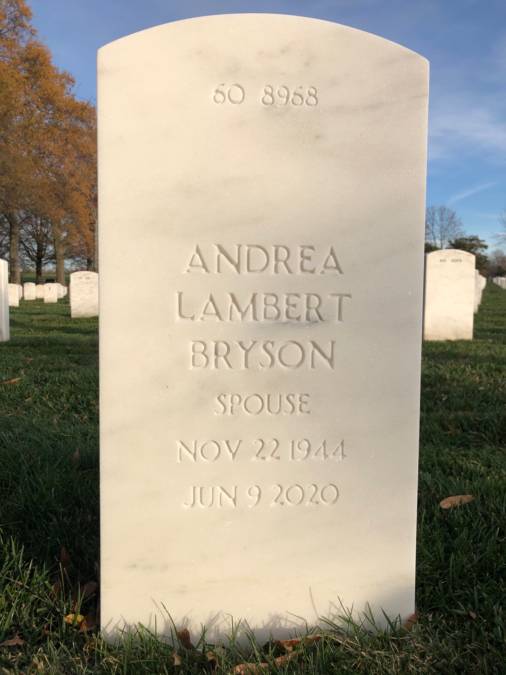 Back of headstone — Gene Bryson