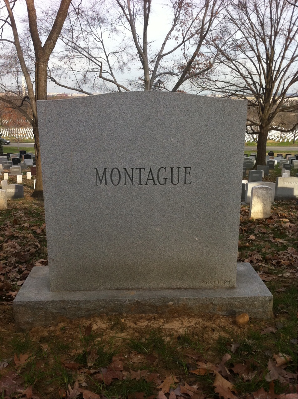 Back of headstone — Willjohn Montague