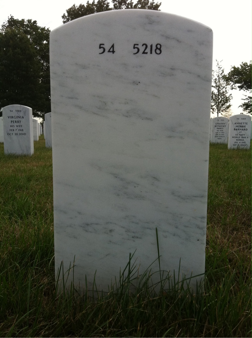 Back of headstone — Spencer Thomas West
