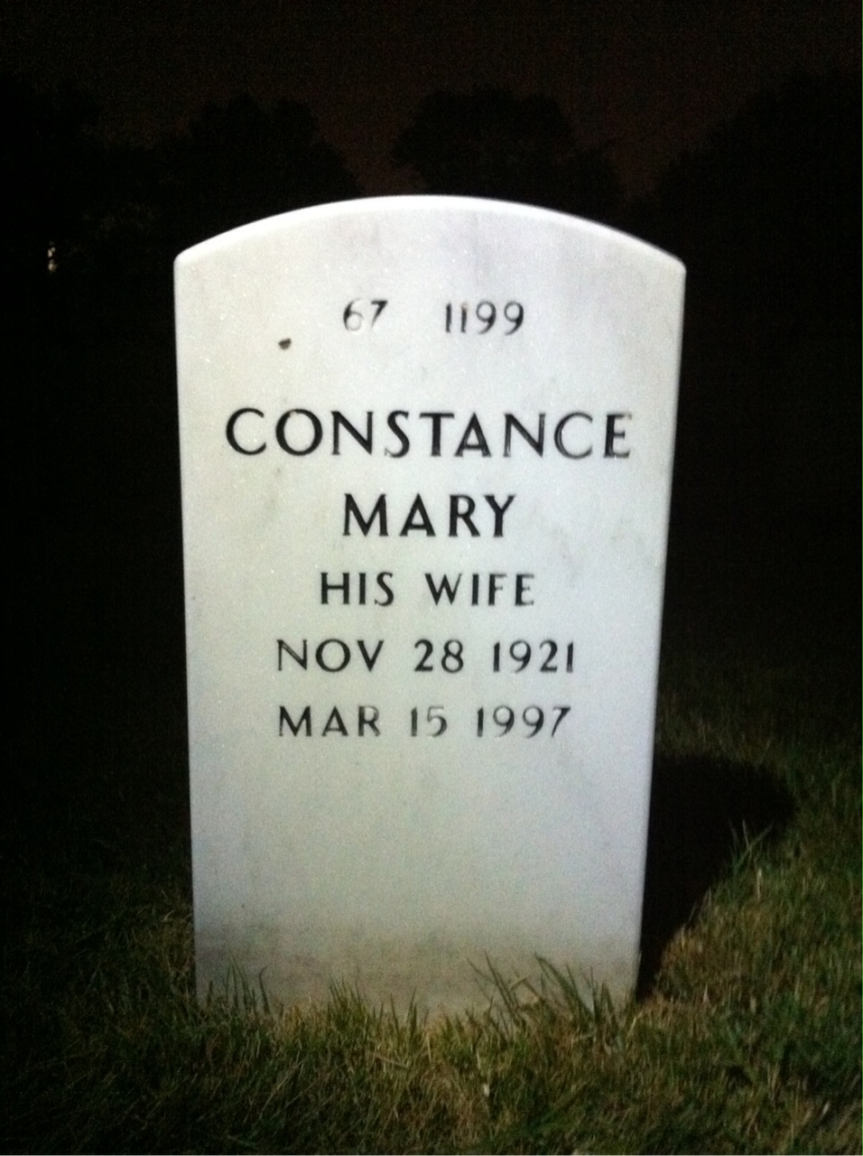 Back of headstone — William Callis