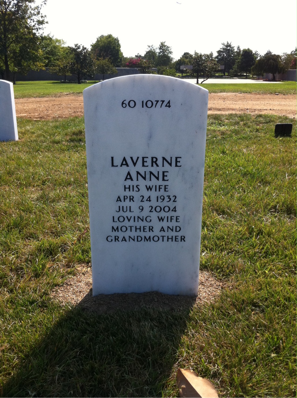 Back of headstone — Joseph Moticka