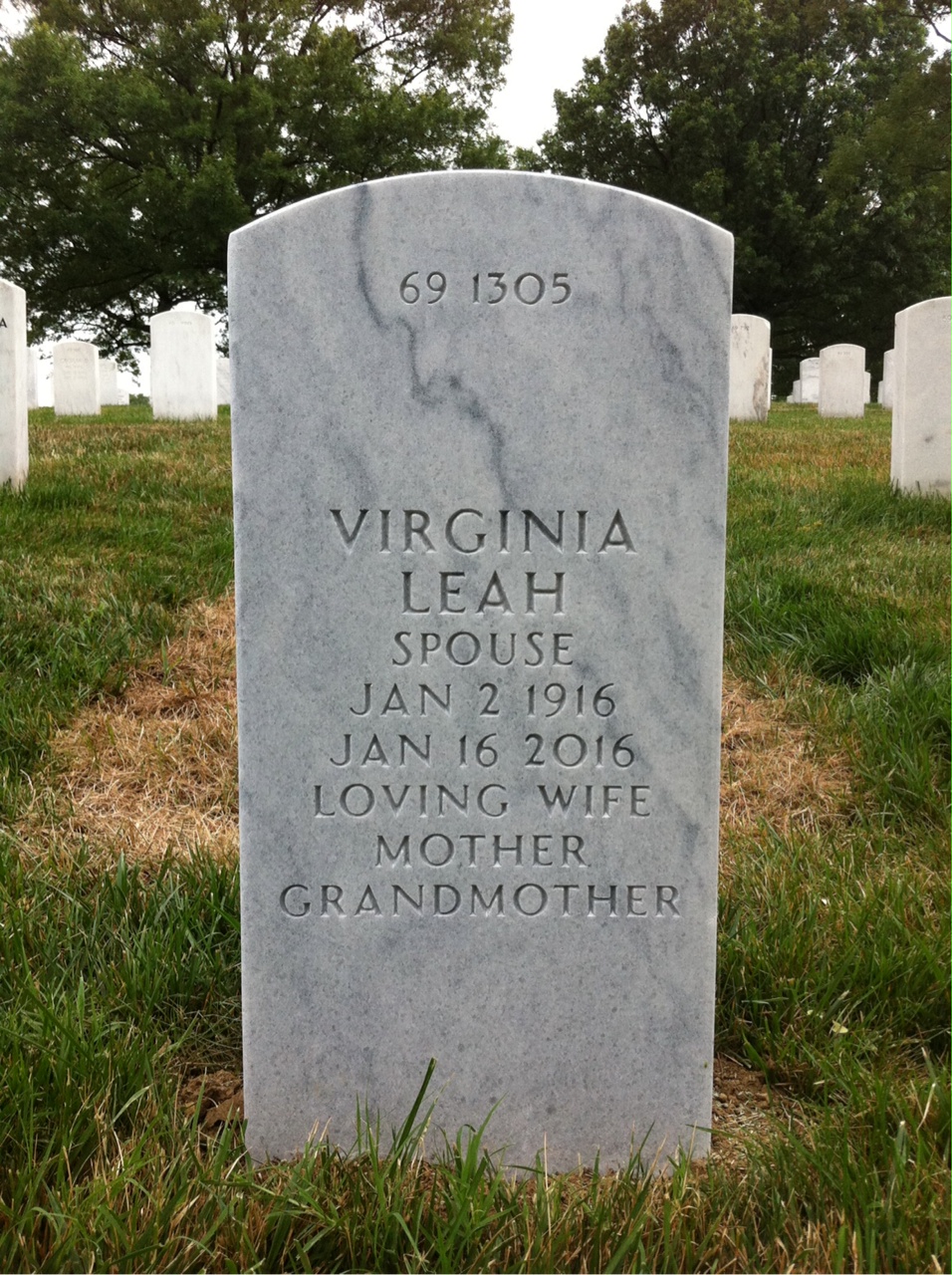 Back of headstone — Orville Smiley