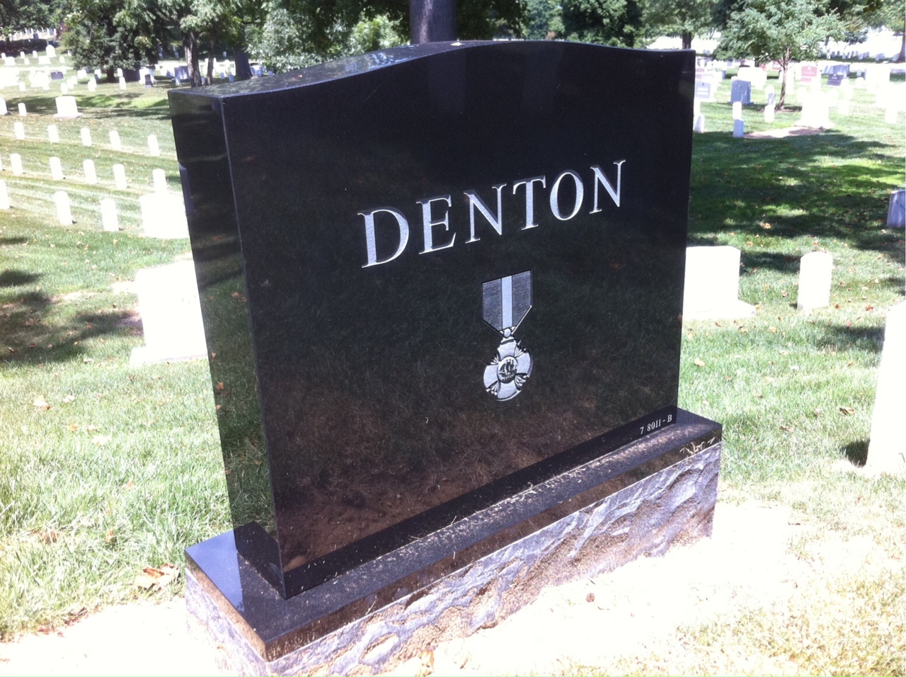 Back of headstone — Jeremiah Denton