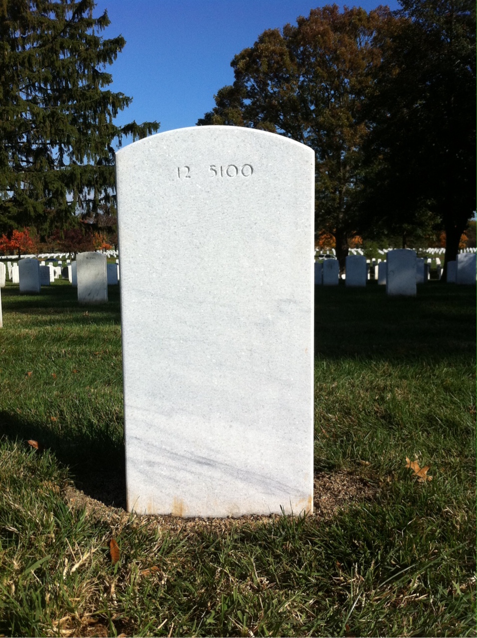 Back of headstone — William Baker
