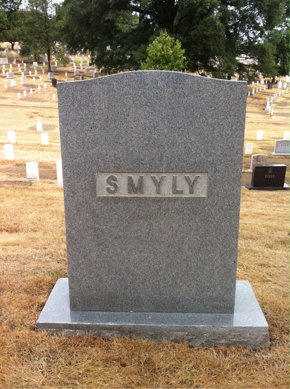 Back of headstone — Duncan Smyly