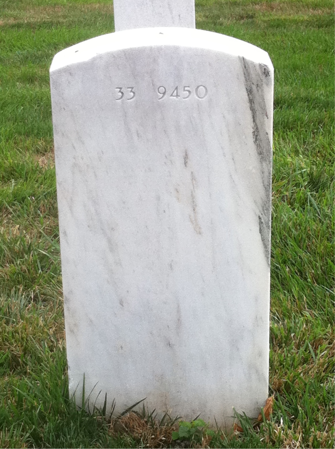 Back of headstone — Mary Cox