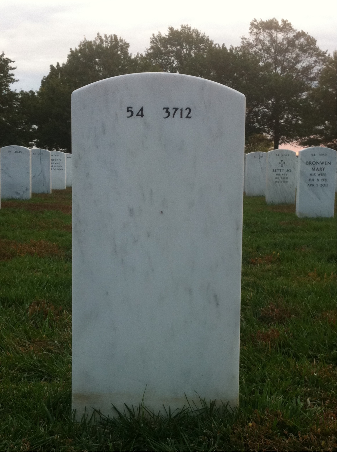 Back of headstone — James Morris