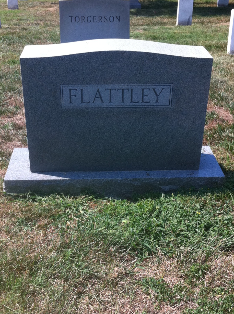 Back of headstone — Thomas Flattley