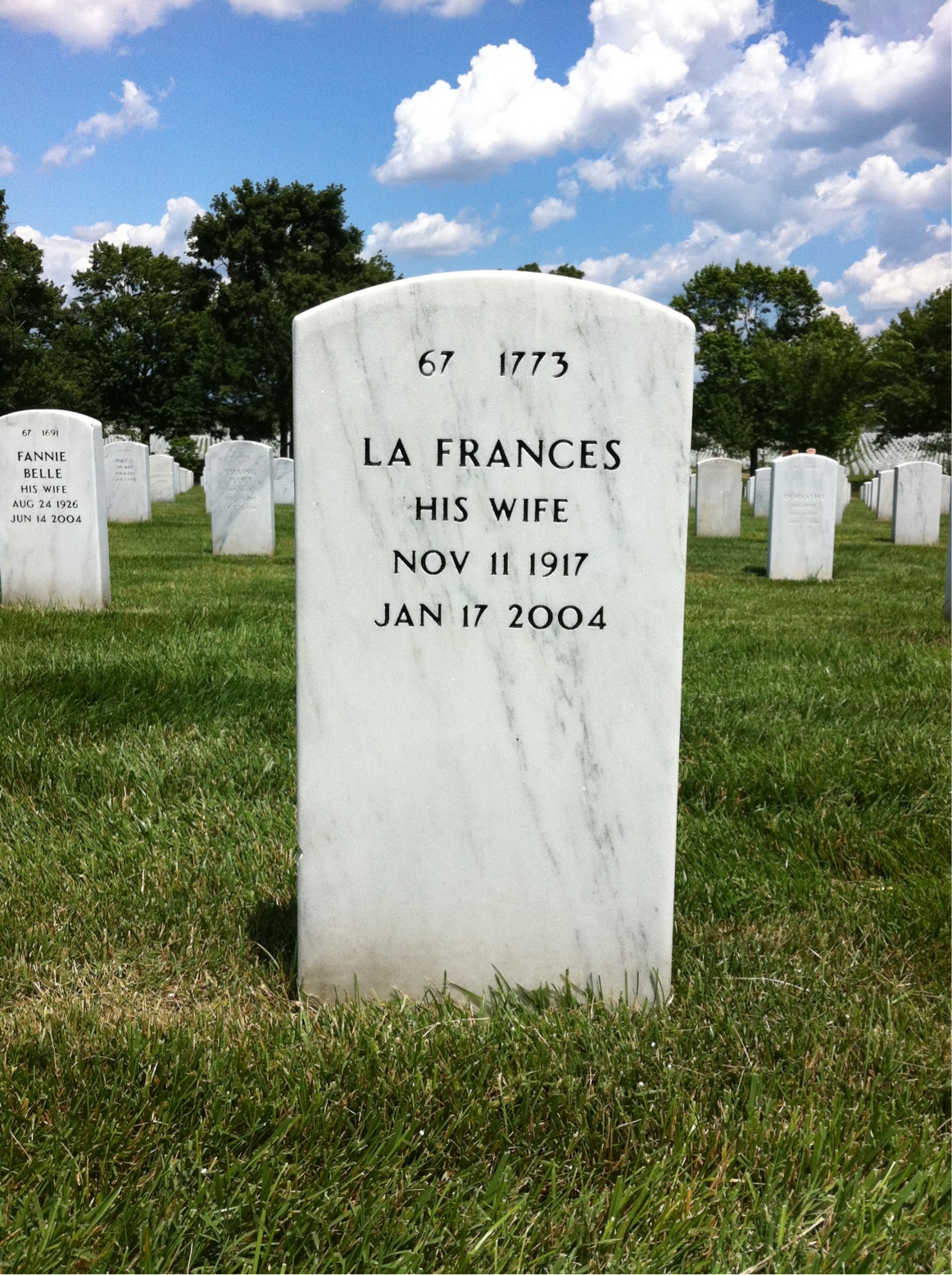 Back of headstone — Christopher Brown