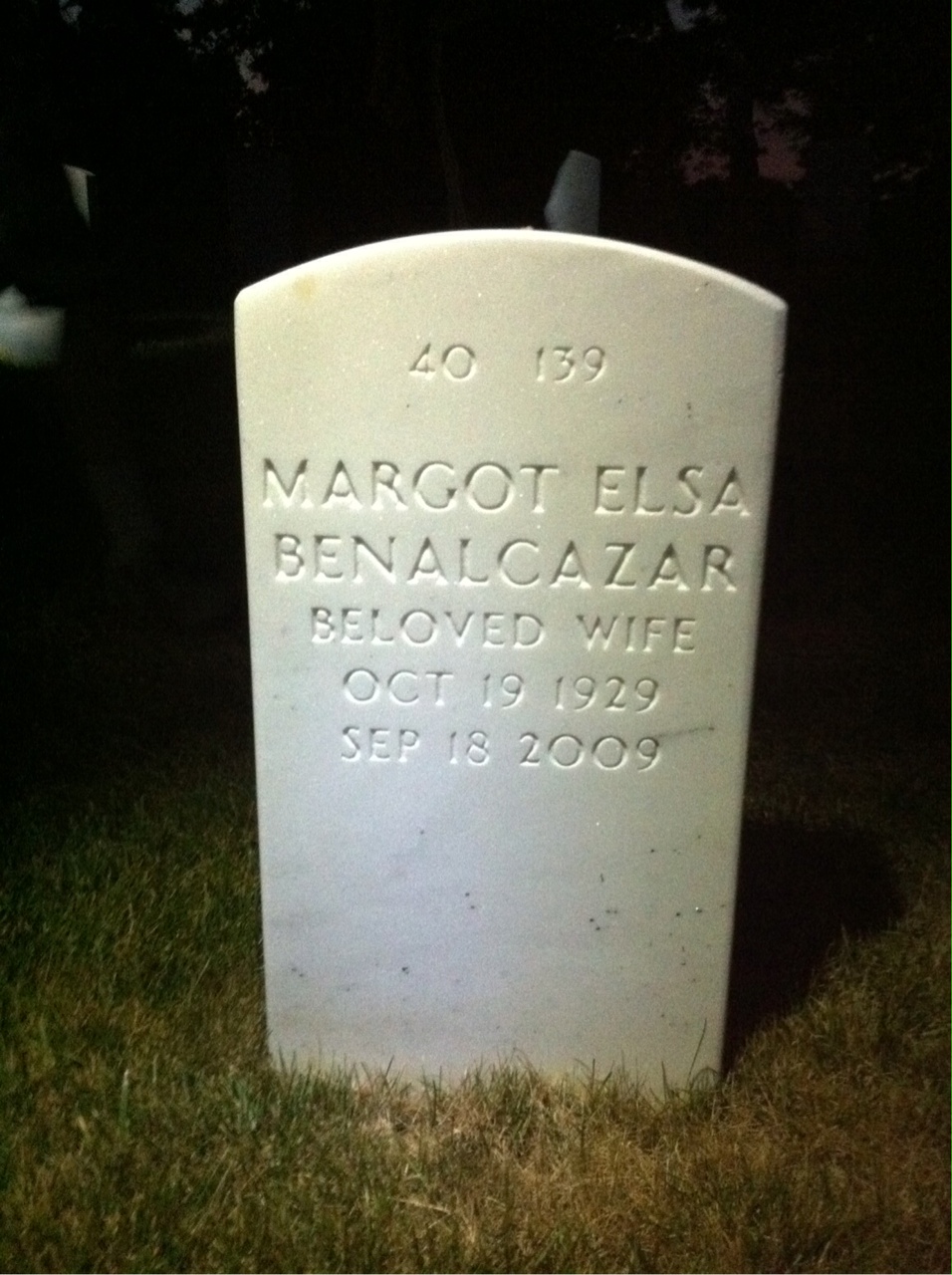 Back of headstone — Bishop Ingraham