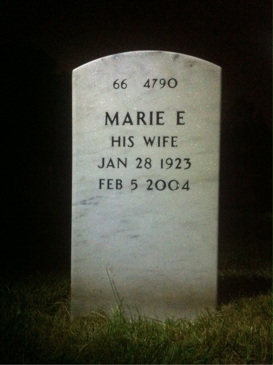 Back of headstone — Paul Melucas