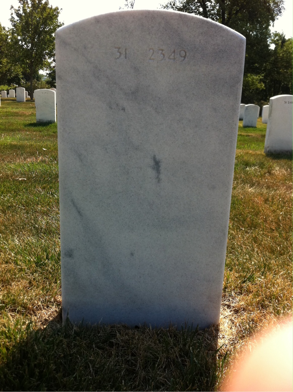 Back of headstone — John Bumbaugh