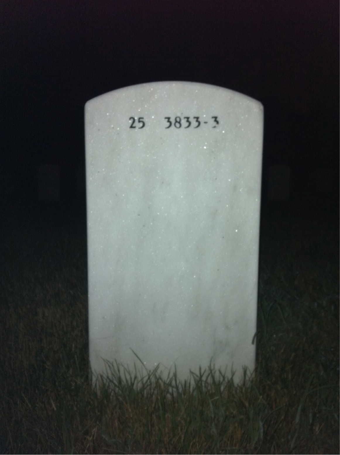 Back of headstone — Harold James