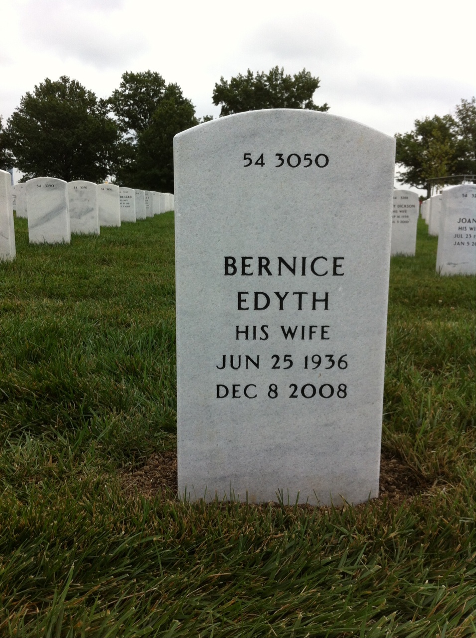 Back of headstone — Carlton Heesh