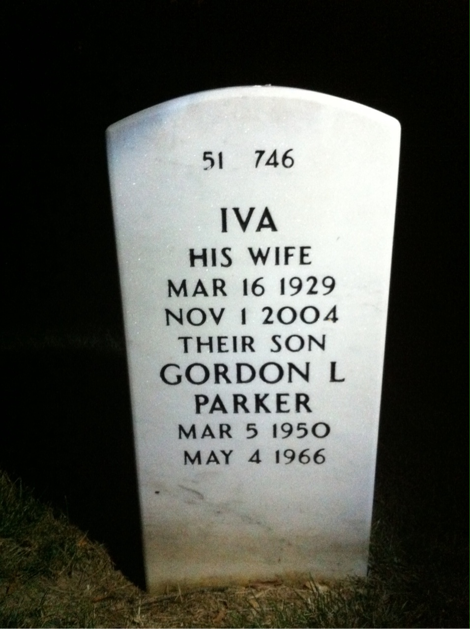 Back of headstone — Harold Burgess