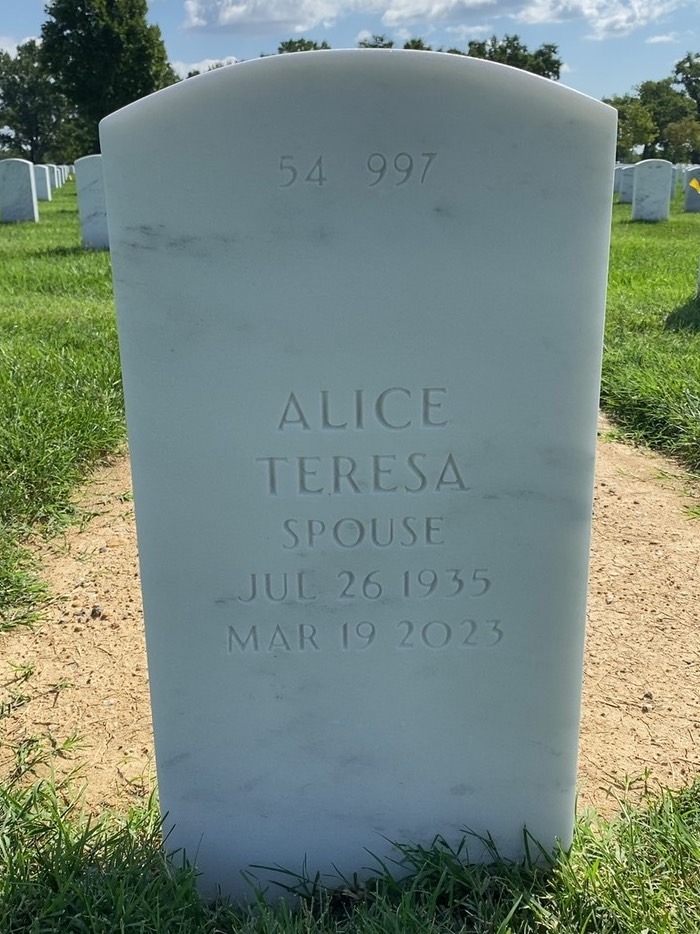 Back of headstone — Anthony Tonzello