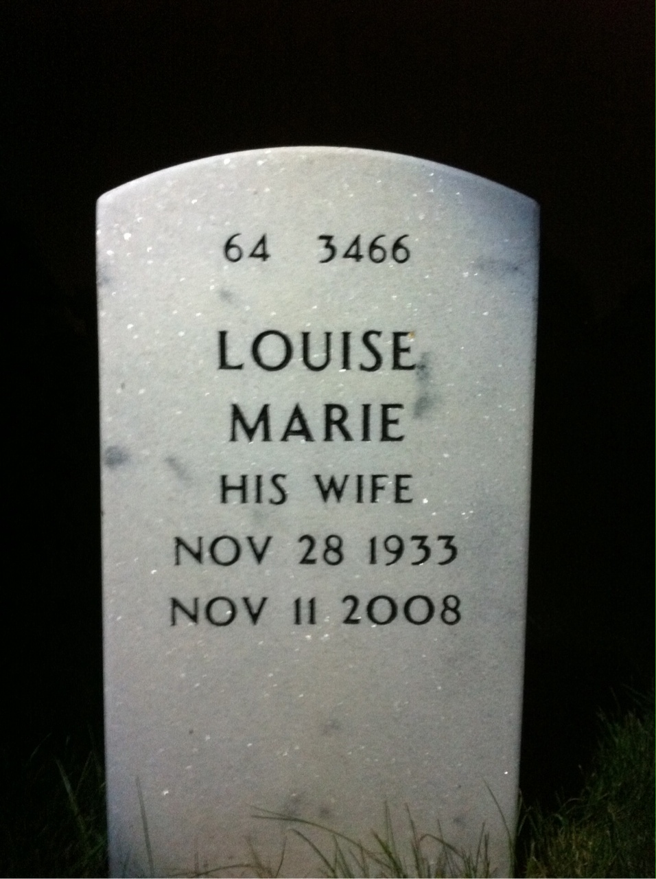 Back of headstone — Warren Buller