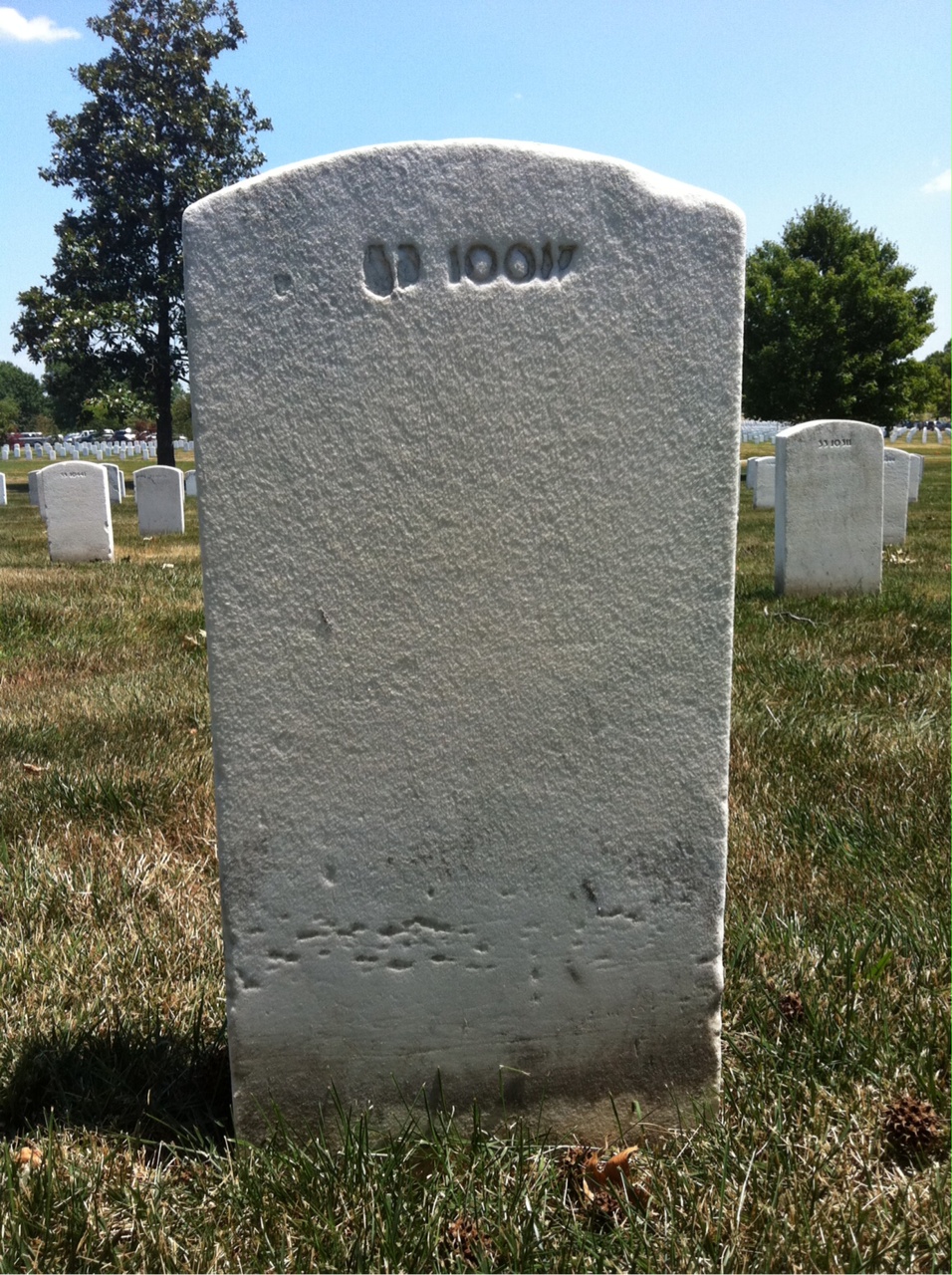 Back of headstone — Robert O Brown