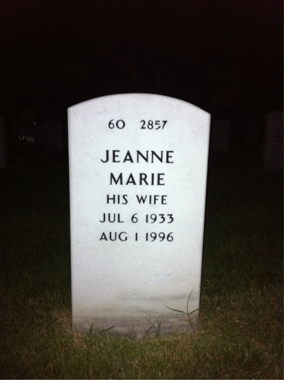 Back of headstone — Ronald Mckenzie
