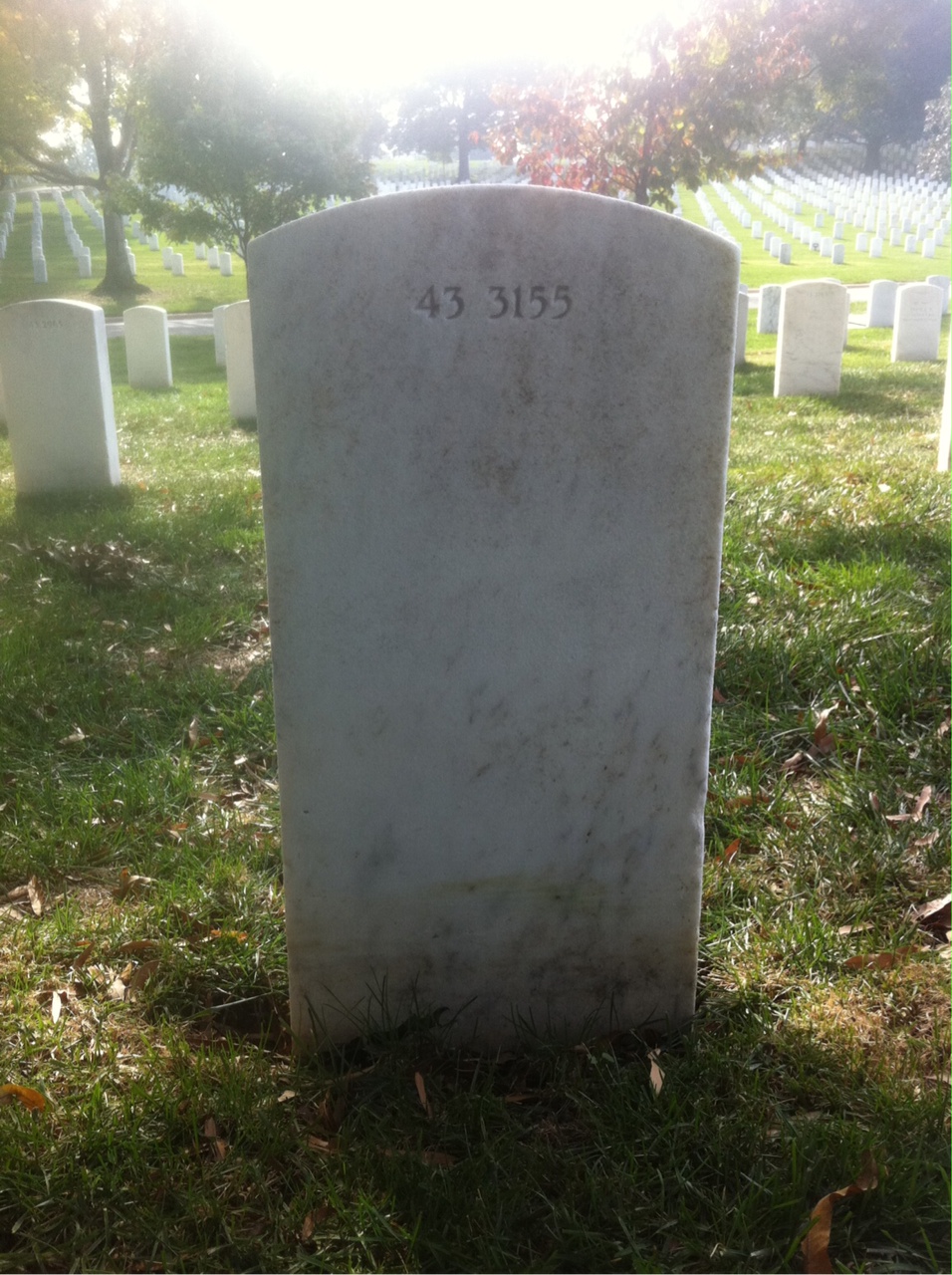 Back of headstone — John Mooney