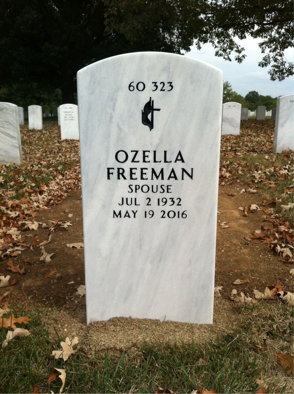 Back of headstone — Leon Bowles