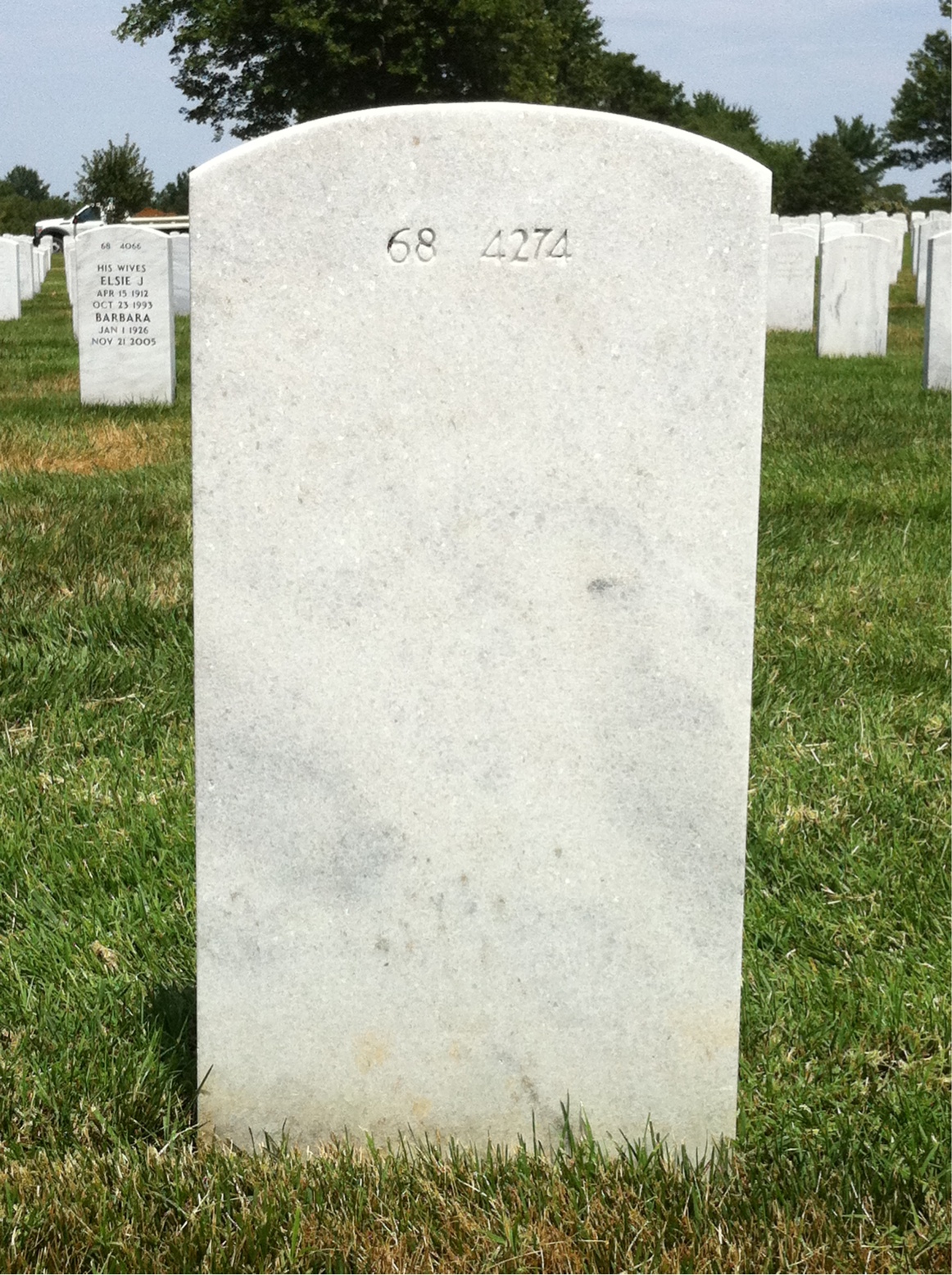 Back of headstone — Robert Miglia