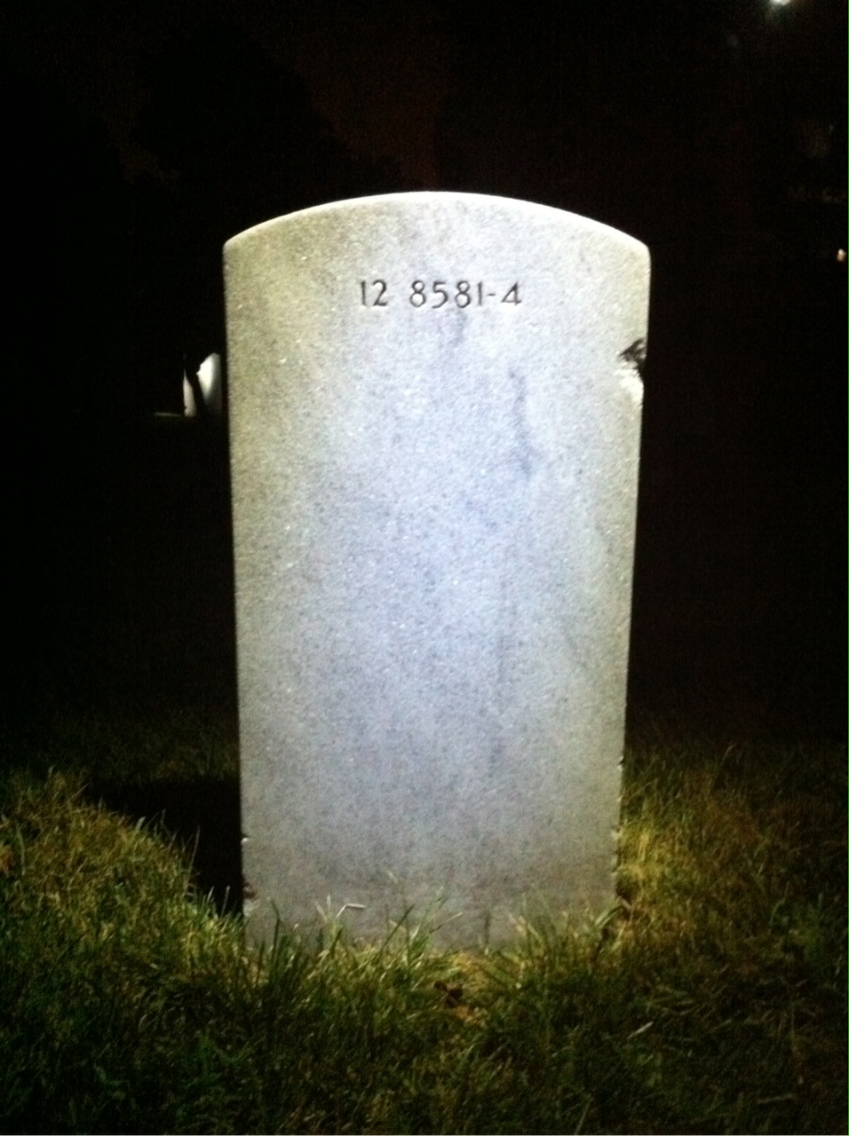 Back of headstone — Leonard Arber