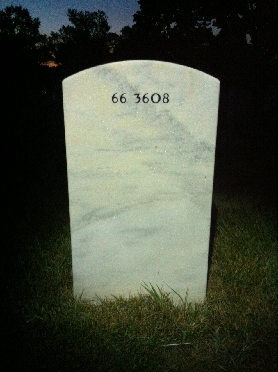 Back of headstone — Maurice Crosbie