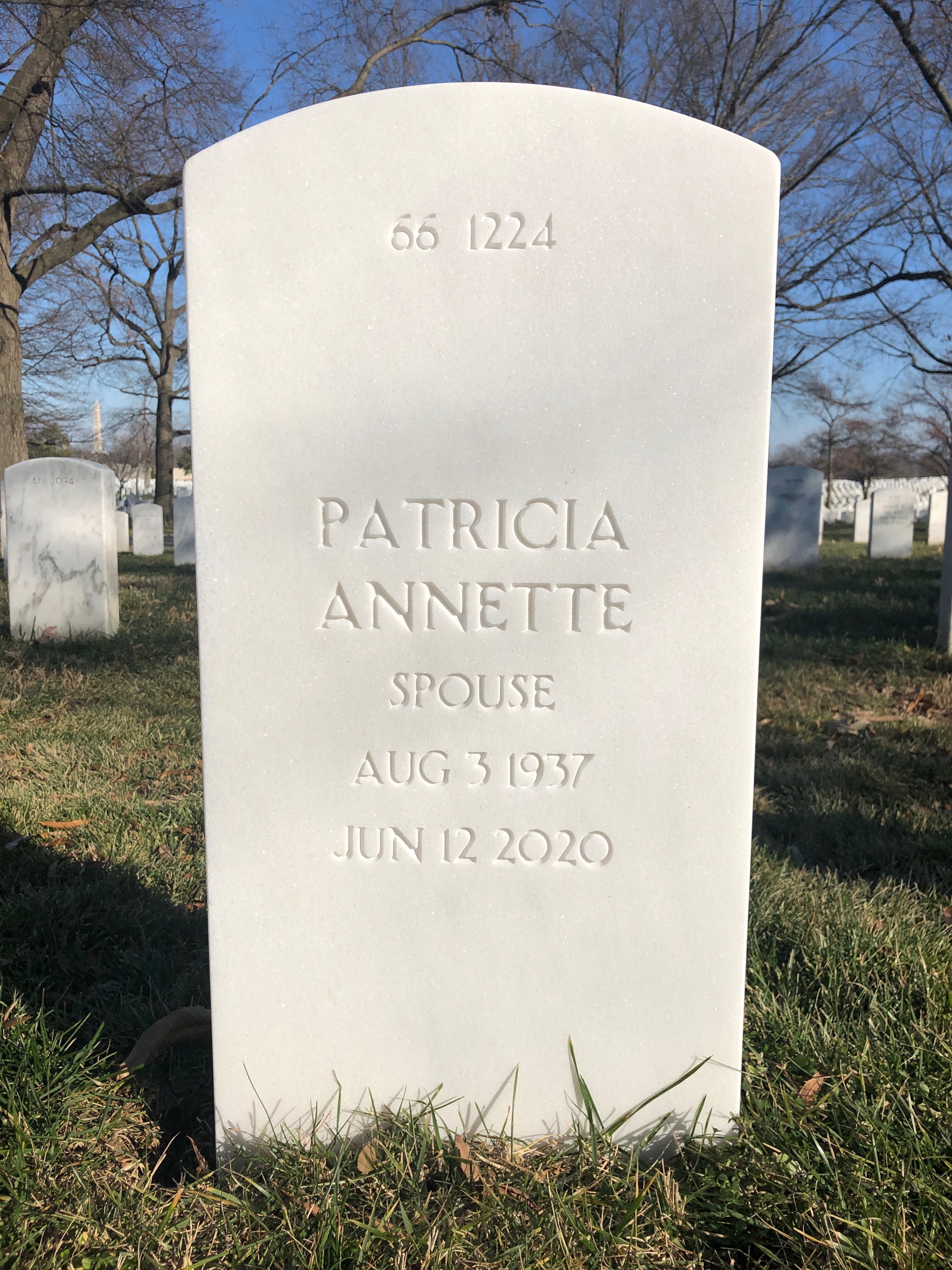 Back of headstone — James Harre