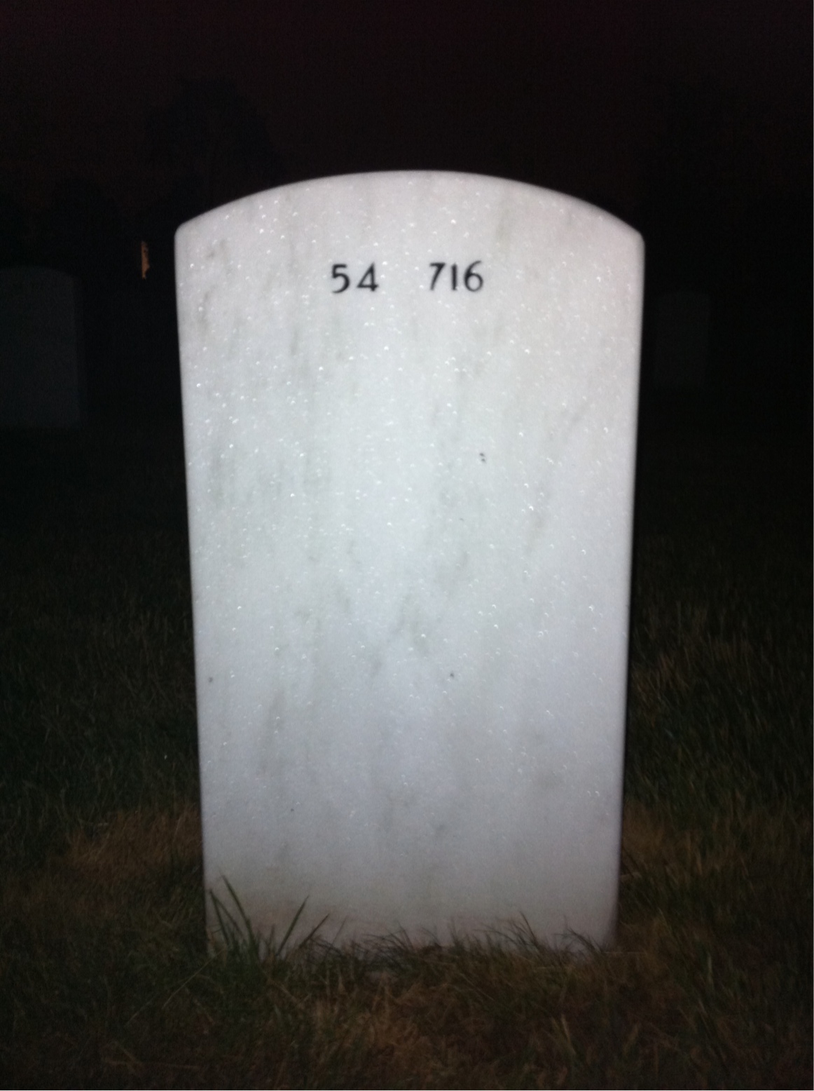 Back of headstone — Frederic Black