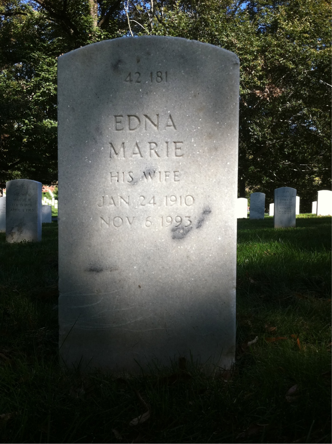 Back of headstone — William Austin